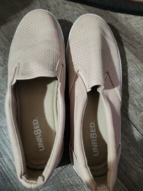 UNR8ED Women’s Perforated Slip-On Sneakers in Light Pink